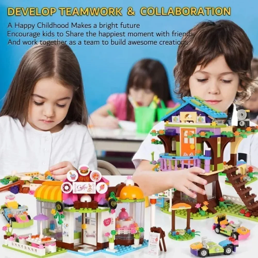 Kith Coffee House & Tree House Building Blocks 960 Pcs in Storage Container NEW